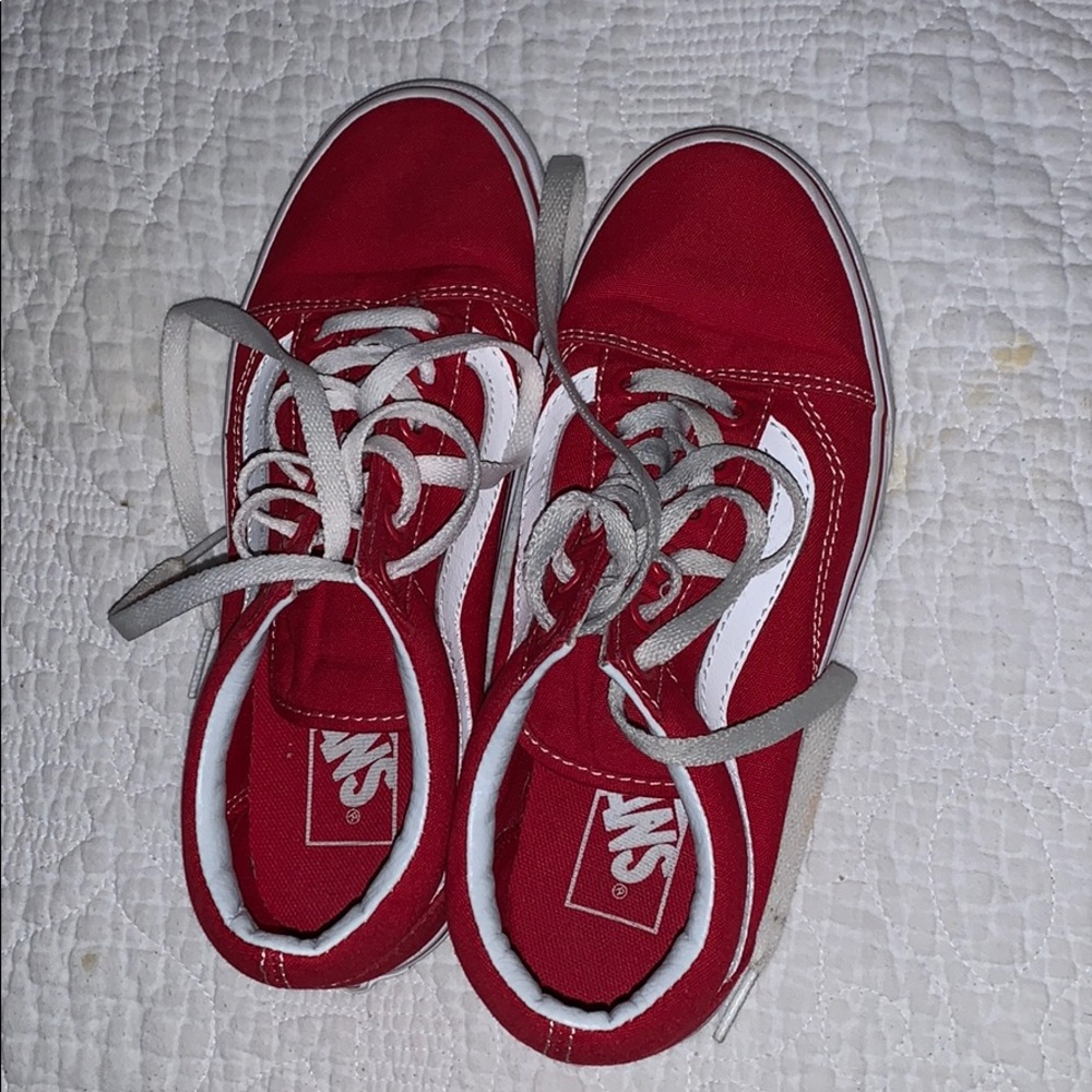 Red low top vans
